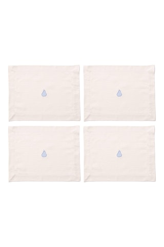 4 tovagliette - Blu e crema - 45 x 35 cm