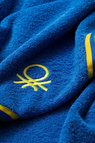 Poncho con cappuccio  - Blu