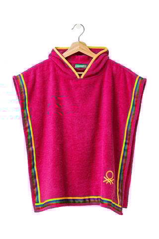 Poncho con cappuccio - Rosa