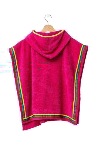Poncho con cappuccio - Rosa