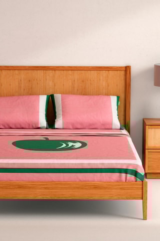 Parure lenzuola in cotone 57 fili/cm² - Rosa