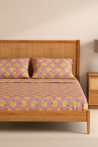 Parure lenzuola in cotone 57 fili/cm² - Rosa