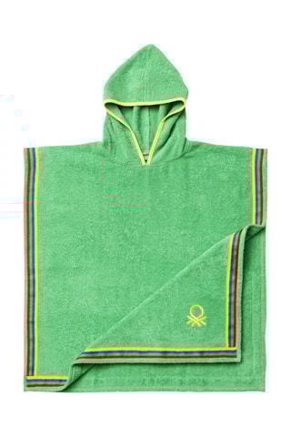Poncho con cappuccio - Verde