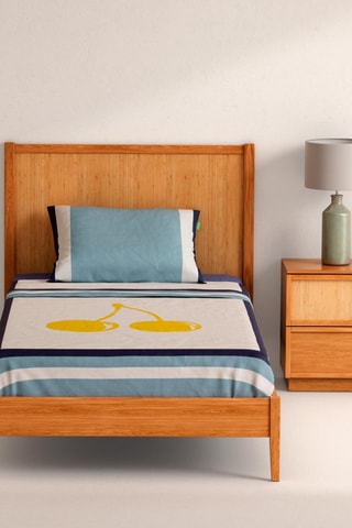 Parure lenzuola in cotone 57 fili/cm² - Blu