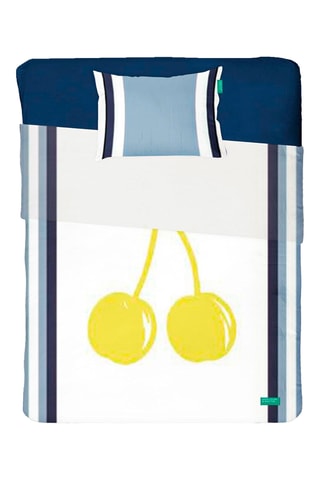 Parure lenzuola in cotone 57 fili/cm² - Blu