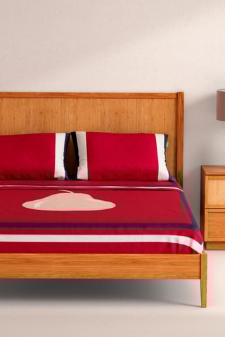 Parure lenzuola in cotone 57 fili/cm² - Rosso