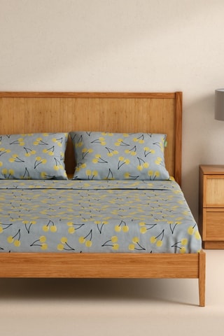 Parure lenzuola in cotone 57 fili/cm² - Blu