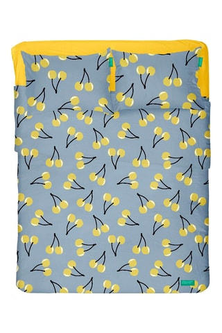 Parure lenzuola in cotone 57 fili/cm² - Blu