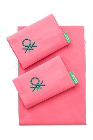 Parure lenzuola in cotone 71 fili/cm² - Rosa