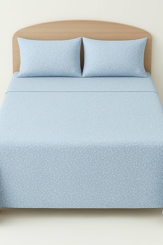 Parure lenzuola in cotone 57 fili/cm² - Blu