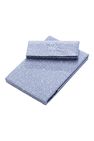 Parure lenzuola in cotone 57 fili/cm² - Blu