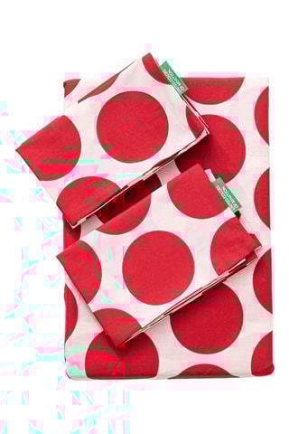 Parure copripiumino in cotone 71 fili/cm² - Bianco e rosso