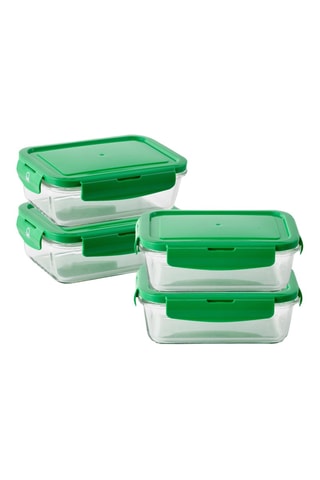 4 contenitori salvafreschezza in vetro borosilicato - 0,84 l