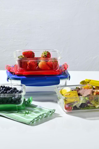 4 contenitori salvafreschezza in vetro borosilicato - 0,84 l