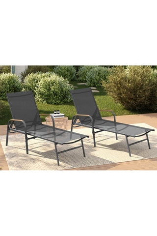 2 chaises longues inclinables Ozéa -  185 x 31 x 57 cm