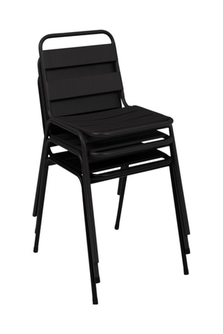 6 chaises de jardin empilables - Noir