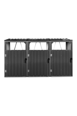 Cache-poubelles triple  - 221 x 80 x 120 cm