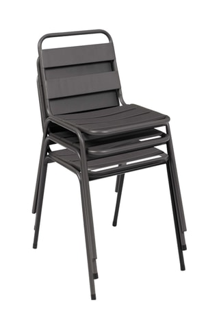 6 chaises de jardin empilables - Gris foncé