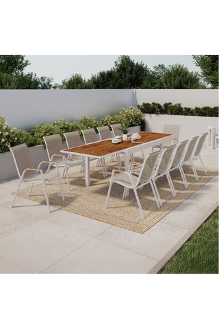 Table à manger  et 12 chaises - Beige