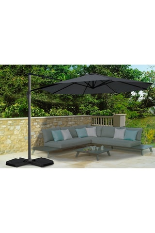 Parasol rond 360° - Déporté, housse et pied