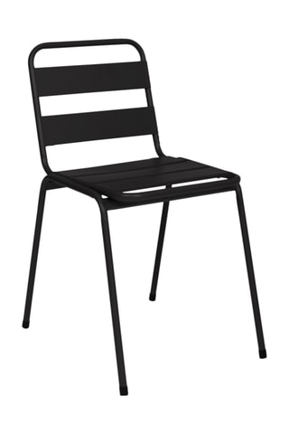 6 chaises de jardin empilables - Noir et bleu