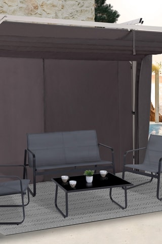 Rideau et tringle pour pergola - 290 x 215 cm