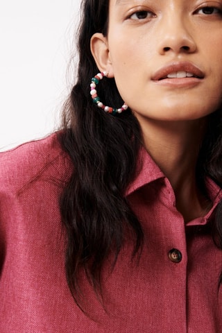 Oorbellen Auranne - Turquoise en Rood