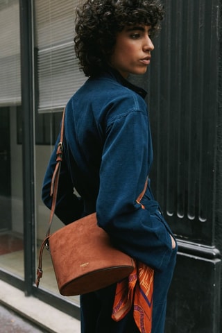 Nubuck Schoudertas Niki - Camel