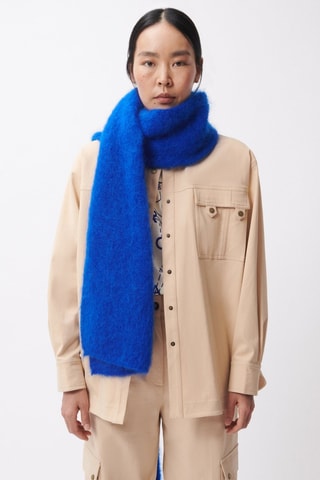 Mohair en Wollen Sjaal - Felblauw