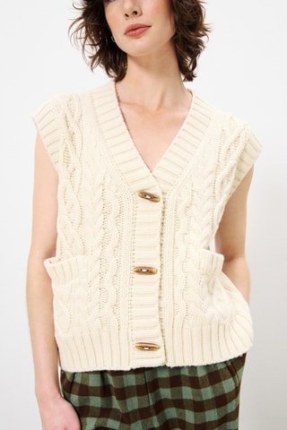 Wollen Mouwloos Vest Medea - Beige