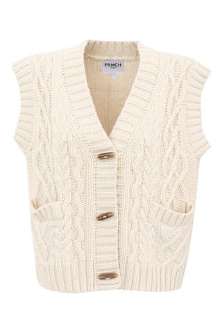 Wollen Mouwloos Vest Medea - Beige