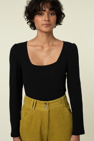 Velours Broek Hoge Taille Yiwen - Olijfgroen