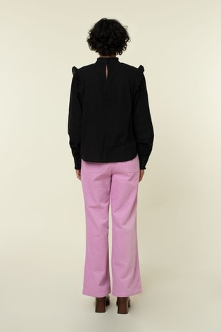 Velours Broek Hoge Taille Yiwen - Roze