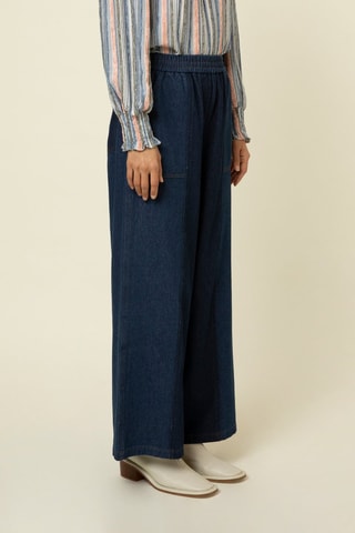 Jeans Hoge Taille Victoria - Marineblauw