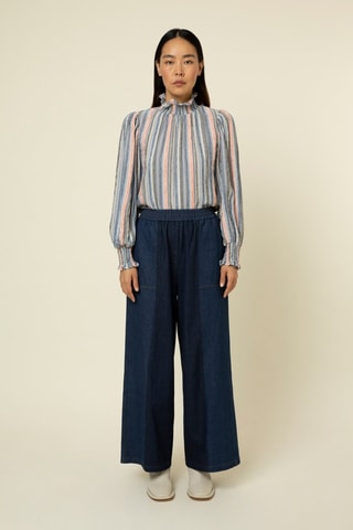 Jeans Hoge Taille Victoria - Marineblauw