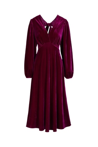 Velours Midi-jurk Galane - Bordeauxrood