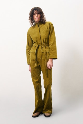 Velours Jumpsuit Eba - Olijfgroen