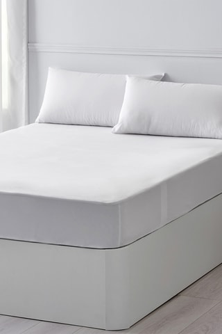 Protector de colchão em malha de bambu - Branco