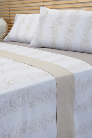 Conjunto de lençóis - Branco e bege