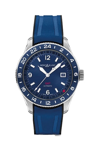 Rubberen Automatisch Horloge - Blauw en Zilverkleurig