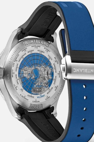 Rubberen Automatisch Horloge - Blauw en Zilverkleurig