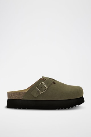 Zuecos de nobuk con plataforma Justine - 