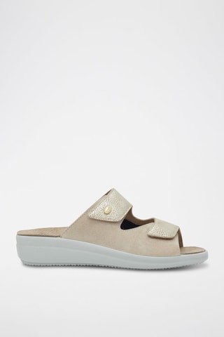 Sandalias de nobuk de cuña Antonia - Beige