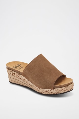 Sandalias de nobuk de cuña Malaga - Marrón