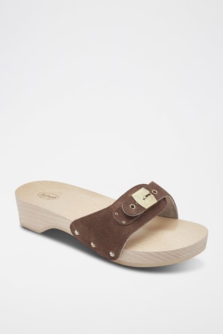 Sandalias de piel nobuk de cuña Pescura Heel - Marrón