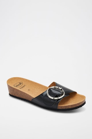 Sandalias con brillo de cuña Amalfi - Negro