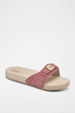 Sandalias de piel nobuk Pescura Flat - Rosa