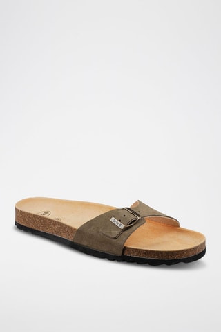 Sandalias de piel nobuk Simon - Verde
