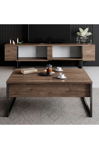 Meuble TV 2 abattants Luxe - 180 x 30 x 50 cm