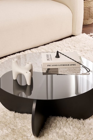 Table basse en verre - 75 x 35 cm